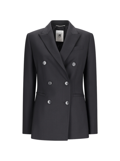 6 BUTTONS, DOUBLE BREASTED, PEAK LAPEL JACKET                                                       