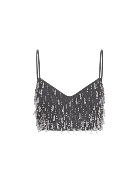 EMBROIDERED ACTIVE GABARDINE TOP