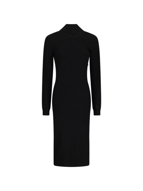 CASHMERE DRESS WITH BACK LACE-UP