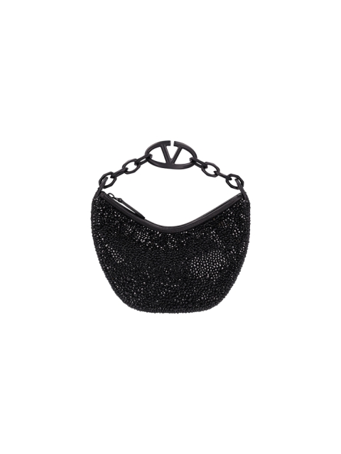 MINI HOBO VLOGO MOON BAG WITH RHINESTONE