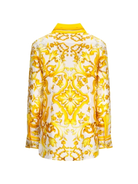 CAMICIA IN TWILL DI SETA STAMPA MAIOLICA