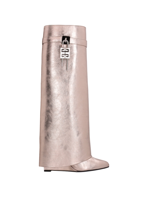 SHARK LOCK LAMINATED LEATHER BOOTS