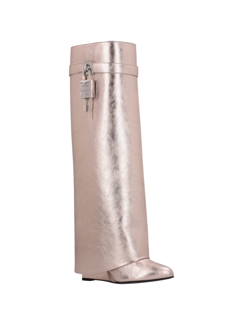 SHARK LOCK LAMINATED LEATHER BOOTS
