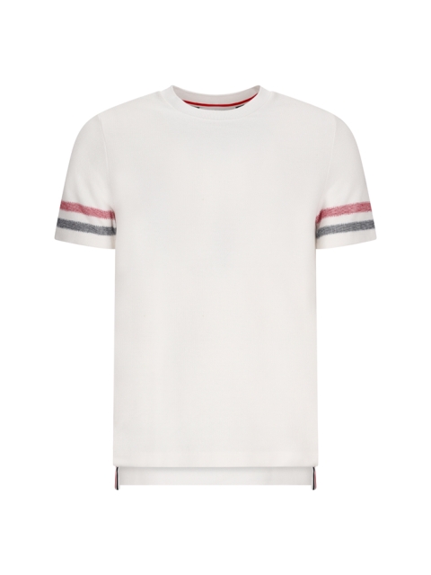 SHORT SLEEVE TEE IN TEXTURED COTTON W/ ENG RWB STR