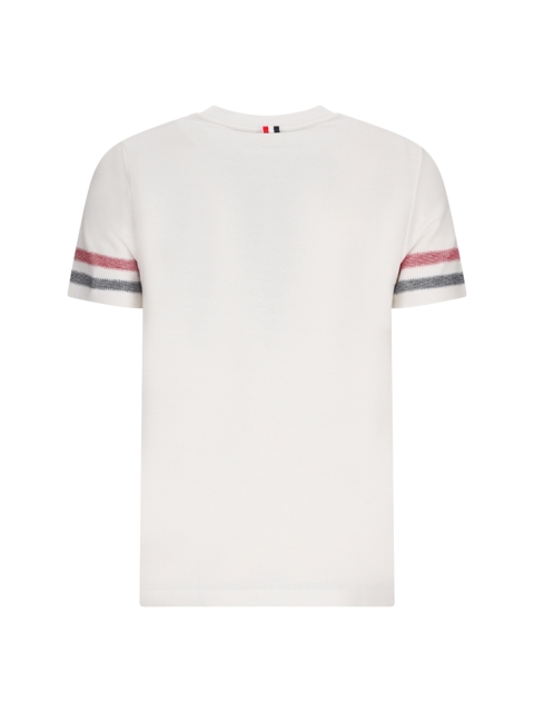 SHORT SLEEVE TEE IN TEXTURED COTTON W/ ENG RWB STR