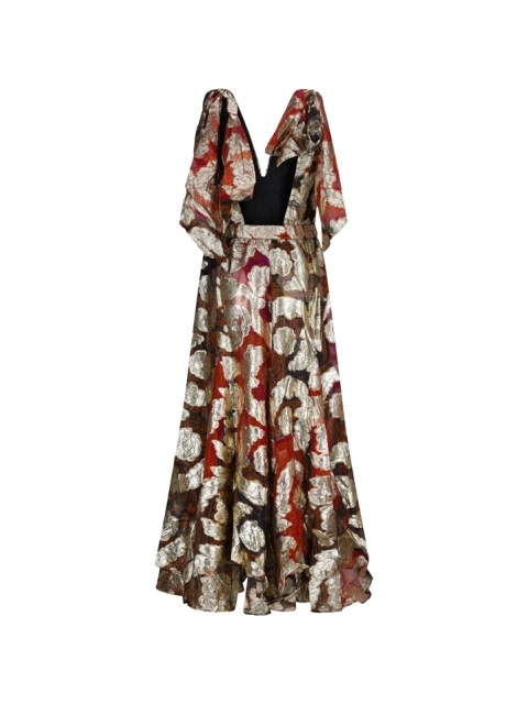 ABITO LUNGO SENZA MANICHE IN LUREX JACQUARD