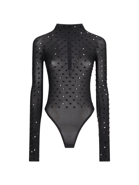 JERSEY BODYSUIT WITH RHINESTONE