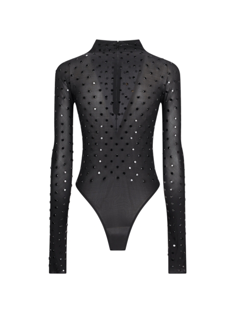 JERSEY BODYSUIT WITH RHINESTONE