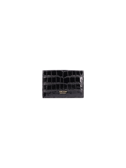 SHINY PRINTED CROC T LINE BUSINESS CARDHOLDER