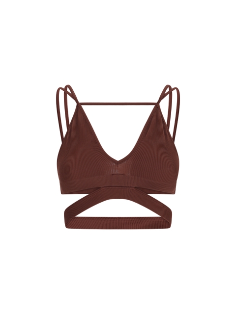 RIBBED JERSEY BRA WITH STRAPP
