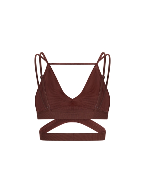 RIBBED JERSEY BRA WITH STRAPP