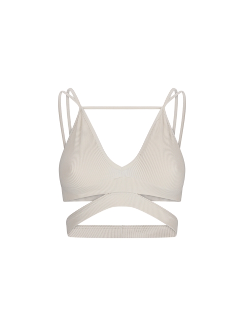 RIBBED JERSEY BRA WITH STRAPP