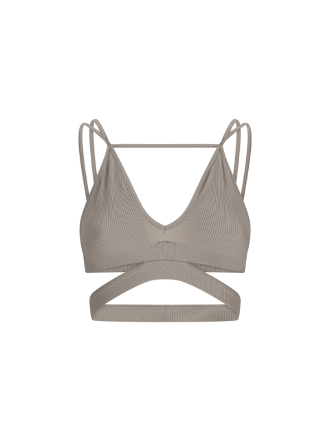 RIBBED JERSEY BRA WITH STRAPP