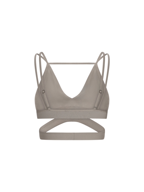 RIBBED JERSEY BRA WITH STRAPP