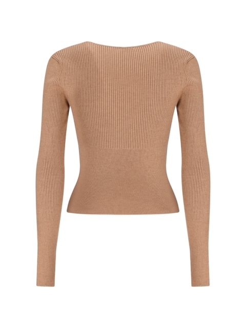 SIGNATURE RIB V NECK SWEA