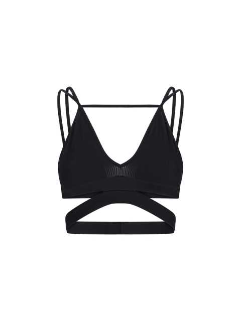 RIBBED JERSEY BRA WITH STRAPP