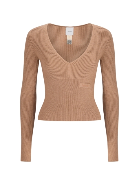 SIGNATURE RIB V NECK SWEA