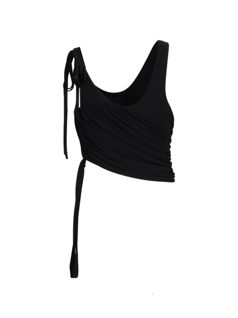 DRAPED JERSEY ASYMMETRIC TOP 