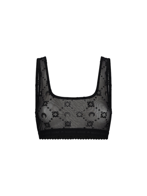 MOONOGRAM MESH FLOCK BRASSIERE