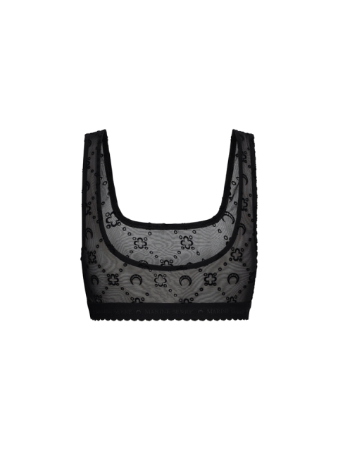 MOONOGRAM MESH FLOCK BRASSIERE