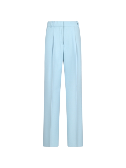 PANTALONI DI LANA ELASTICIZZATA CON GAMBA LARGA