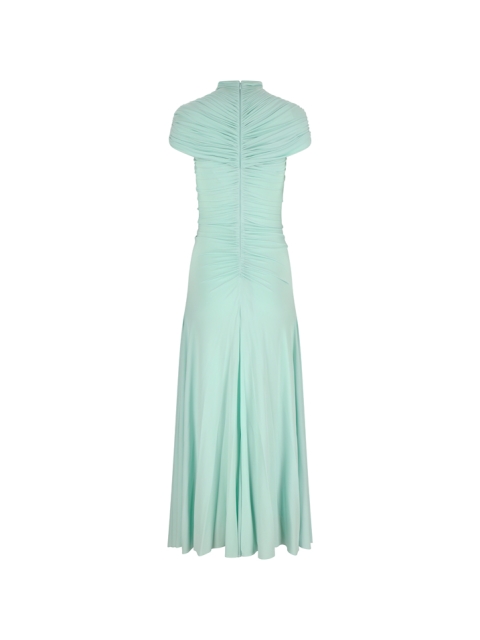RUCHED JERSEY MIDI DRESS