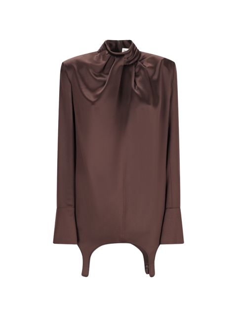 BLUSA CON COLLO ARRICCIATO