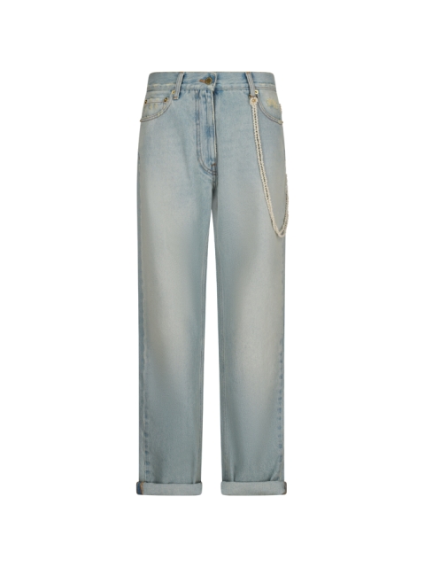 JEANS A GAMBA DRITTA CON CATENA DI PERLINE NAOMI