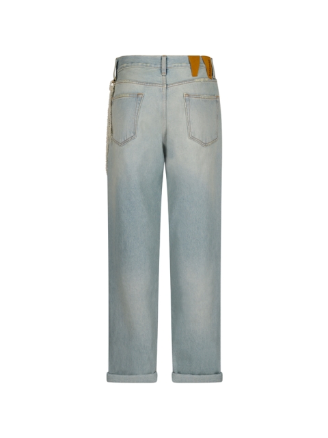 JEANS A GAMBA DRITTA CON CATENA DI PERLINE NAOMI