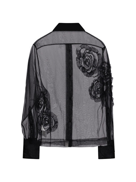 CAMICIA IN TULLE CON RICAMI