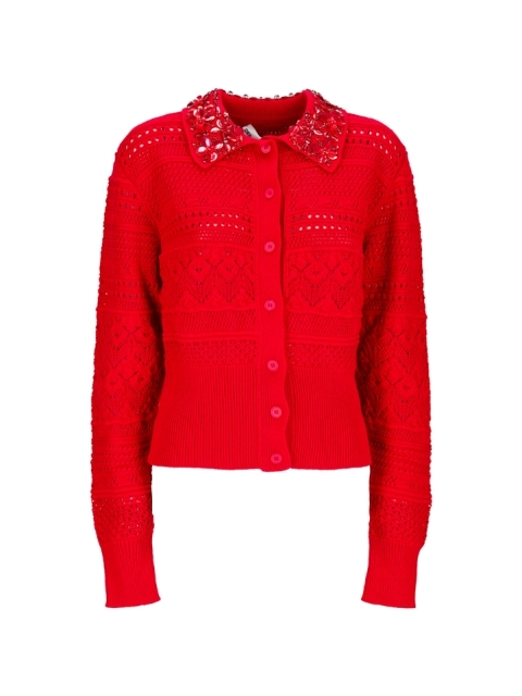 CARDIGAN WITH EMBROIDERED COLLAR