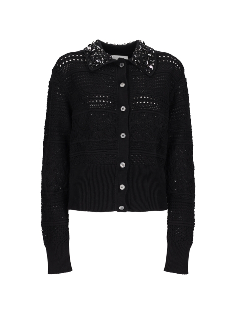 CARDIGAN WITH EMBROIDERED COLLAR