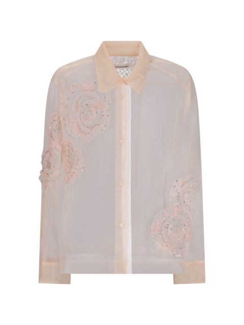 TULLE SHIRT WITH EMBROIDERY