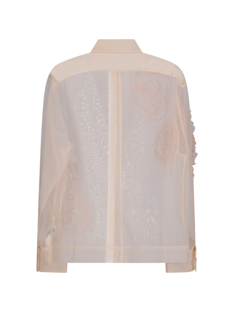 TULLE SHIRT WITH EMBROIDERY