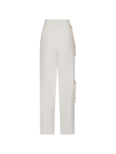 PHEBE -  FAUX PEARL ADORNED WIDE-LEG PANTS