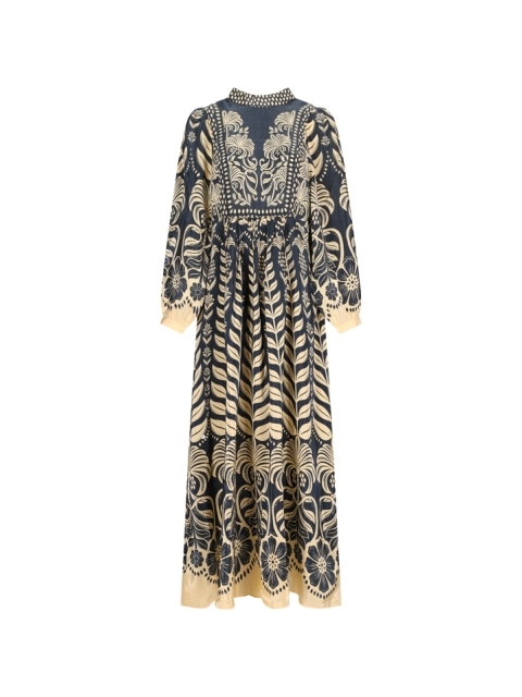 AINIKA TROPICAL SPLENDOR BLUE MAXI DRESS
