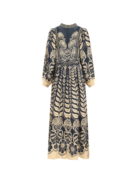 AINIKA TROPICAL SPLENDOR BLUE MAXI DRESS