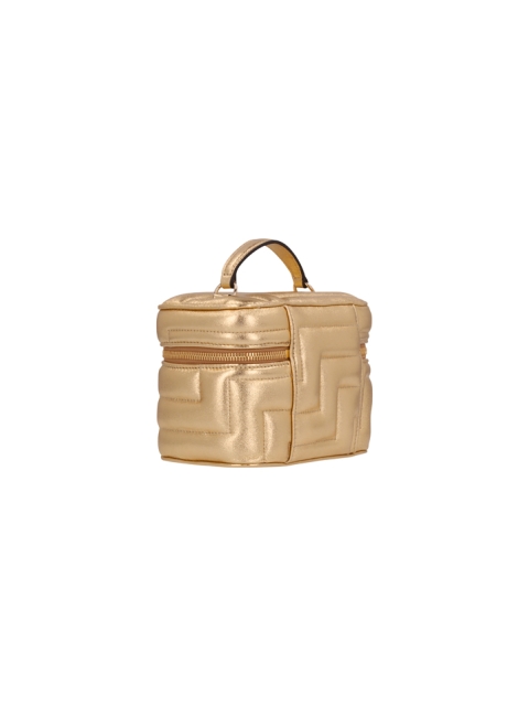 VANITY CASE W/CHAIN QUILTED METALLIC NAPPA