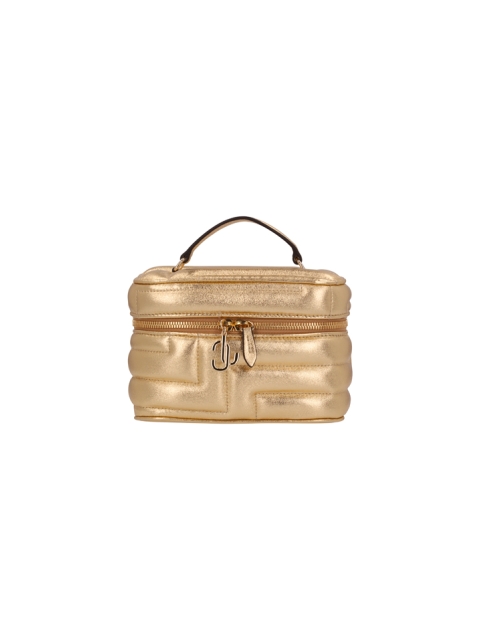 VANITY CASE W/CHAIN QUILTED METALLIC NAPPA