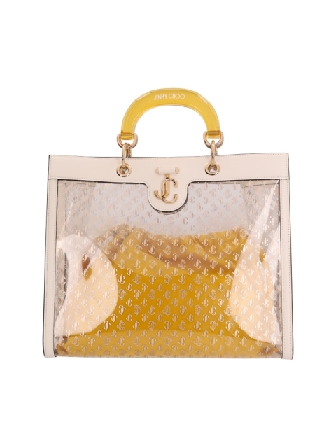 VARENNE TH TOTE JC PLEXI LEATHER MIX W/PLEXI HANDL