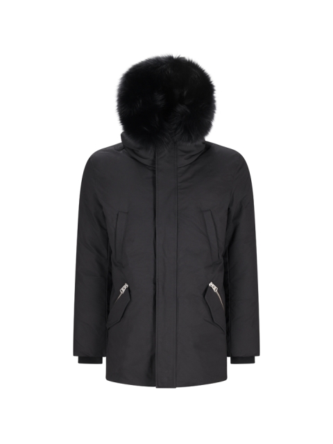 EDWARD 2-in-1 down parka with hooded bib and blue fox fur