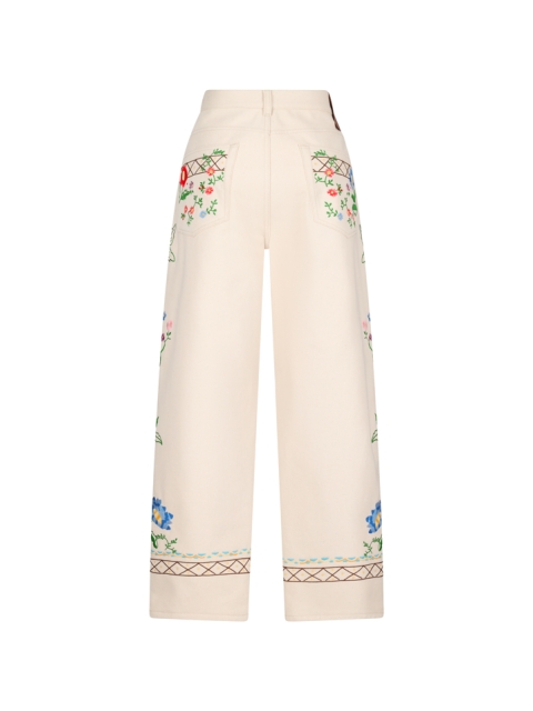 PANTALONE IN DENIM RICAMATO | EMBROIDERIES | DENIM ECRU' + EMBROIDERY