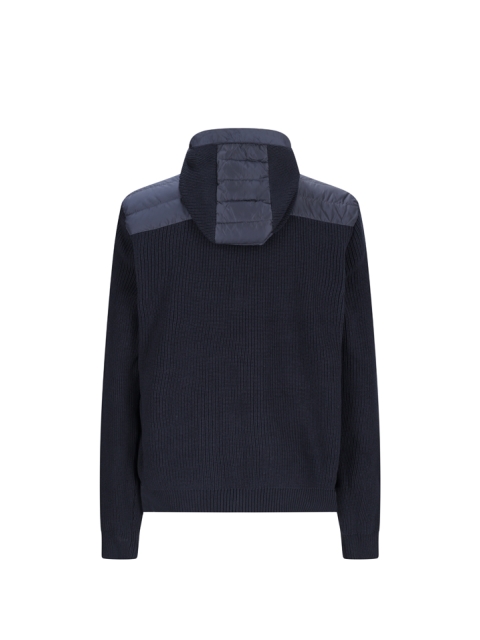 DOWN HOODIE JACKET WITH KNITWEAR INSERTS