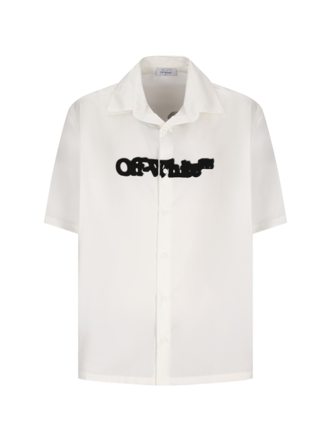 SPRAY ARROW POPL BOWLING SHIR WHITE - BL