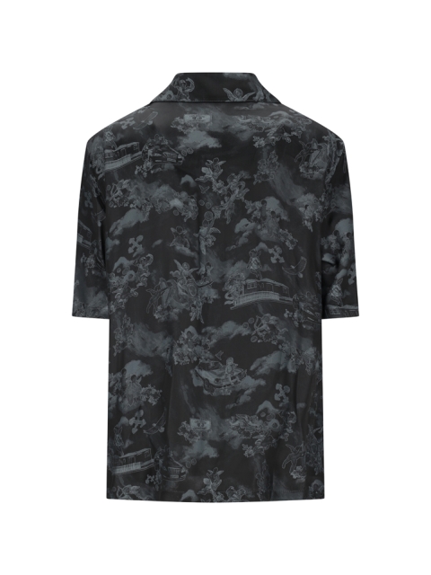 FRESCO VISC JACQ BOWLING SHIR BLACK - NO