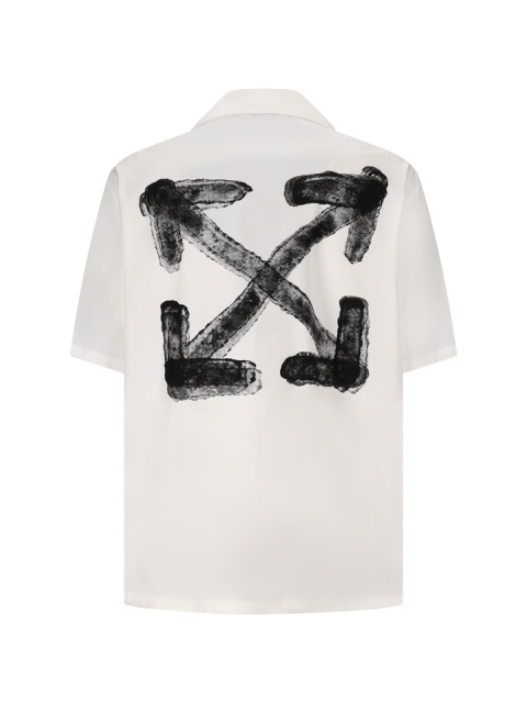 SPRAY ARROW POPL BOWLING SHIR WHITE - BL