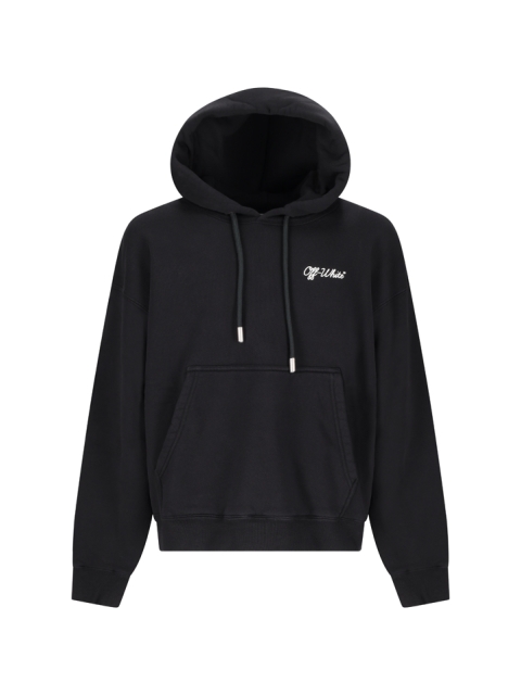 SCRIPT SKATE HOODIE BLACK - WHITE