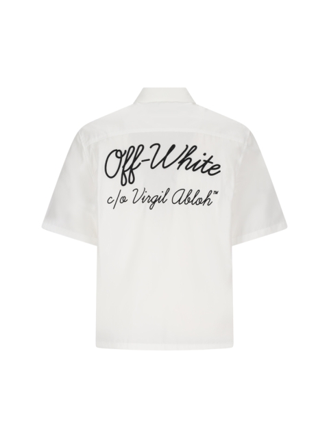 SCRIPT SUMMER POPL S/S SHIRT WHITE - BLA