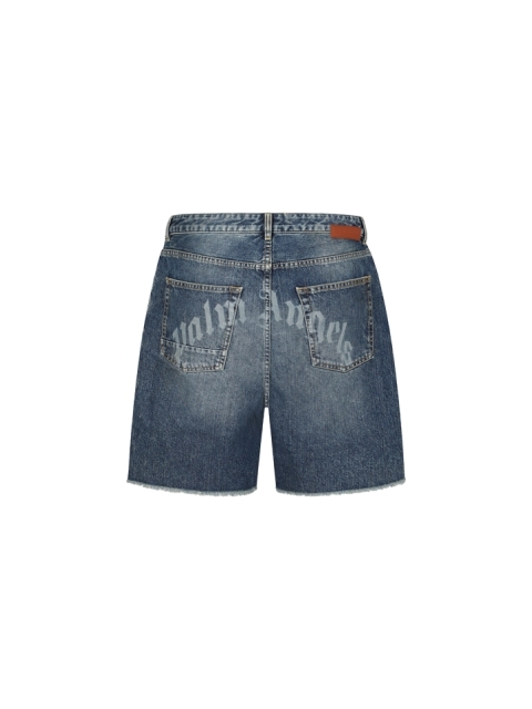 CURVED LOGO DENIM SHORTS