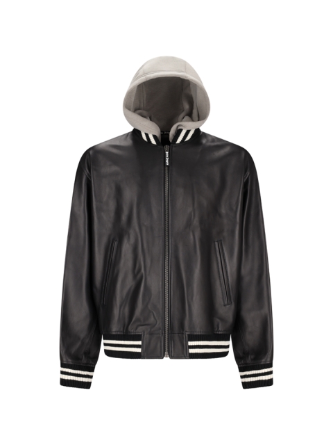 CURVED LOGO LEATHER BOMBER